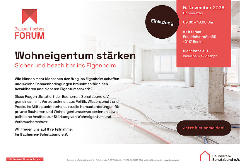 Baupolitisches Forum 2026 - Einladung